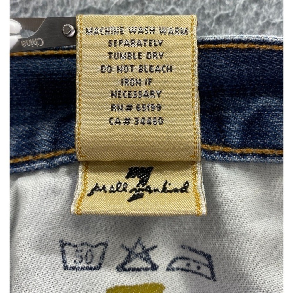 7 For All Mankind Relaxed Fit Mens Jeans Size 33x29 Medium Wash Fade *Hemmed* - Picture 12 of 13